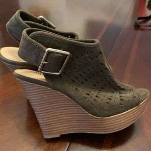 Olive green wedges